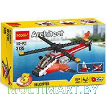Конструктор Decool Architect 3125 Красный вертолет